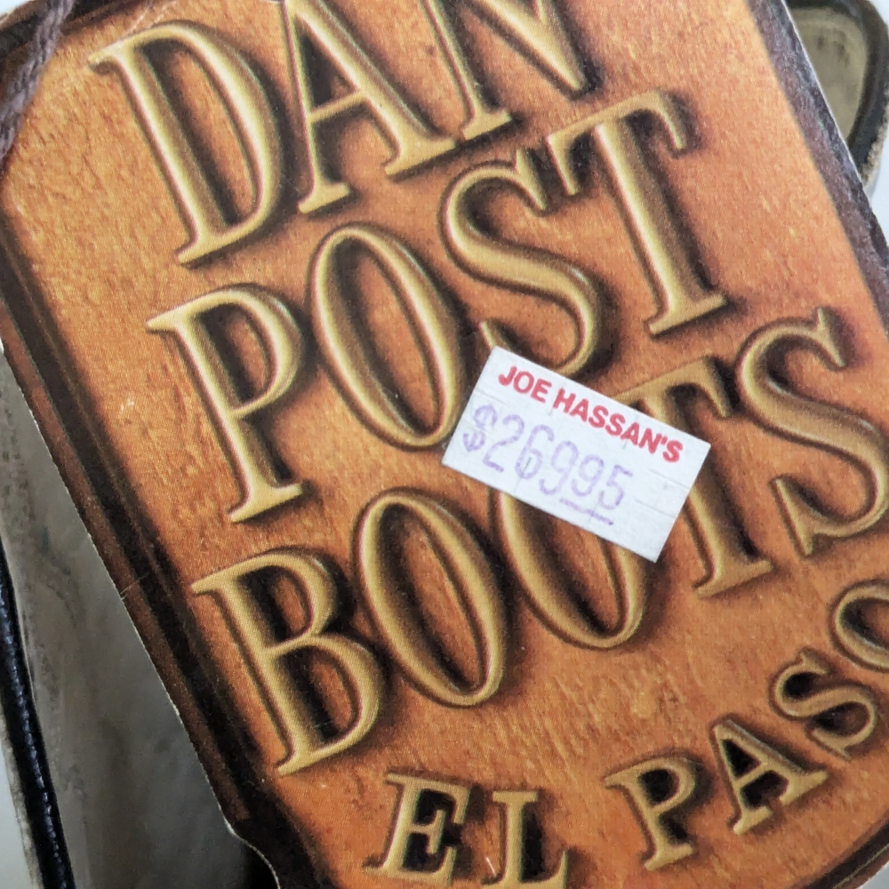 Dan Post Cowboy Boots Olive Green Lizard Leather Gray Men 8.5 - Picture 7 of 16